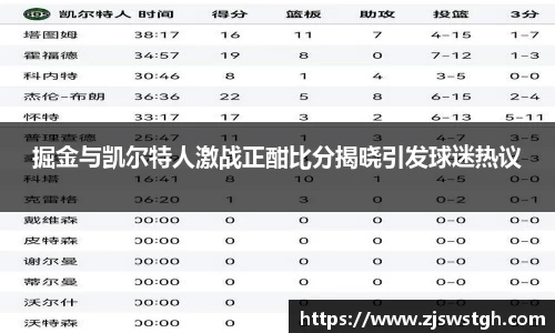 掘金与凯尔特人激战正酣比分揭晓引发球迷热议