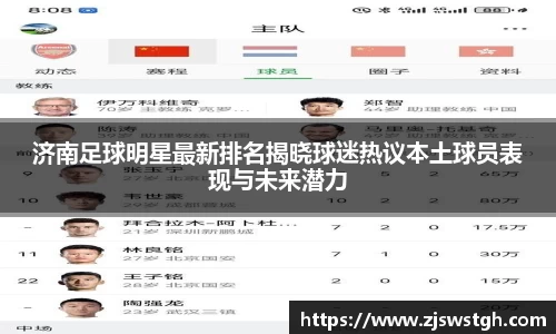 济南足球明星最新排名揭晓球迷热议本土球员表现与未来潜力